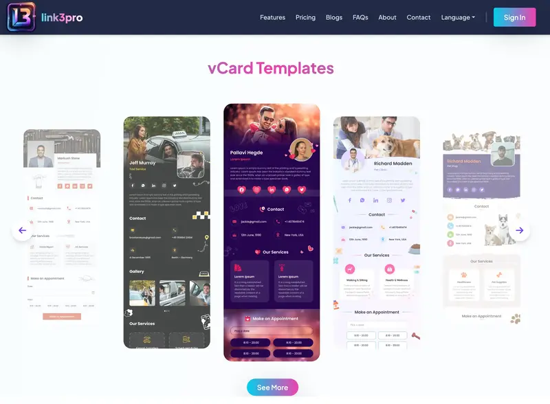 Link3Pro smart digital business cards platform