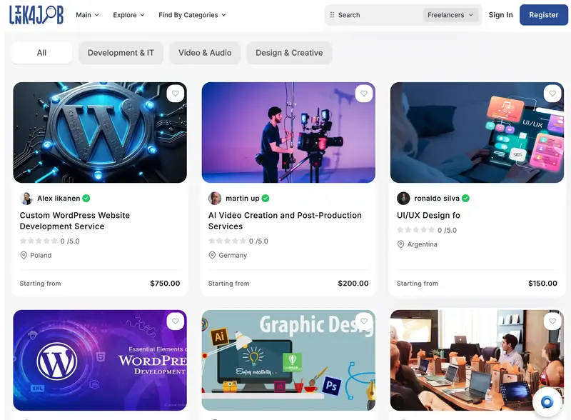 Link4Job freelance marketplace platform