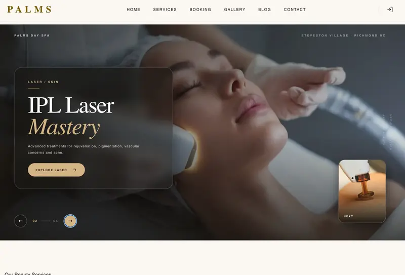 Palms Day Spa online booking platform